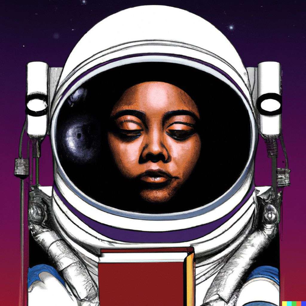 an astronaut, book cover art